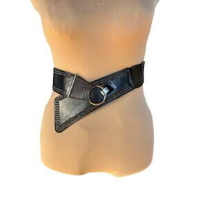 Black Waist Belt - Rocker, Punk, Edgy, Goth, Silver Studs, Rivets, Glam